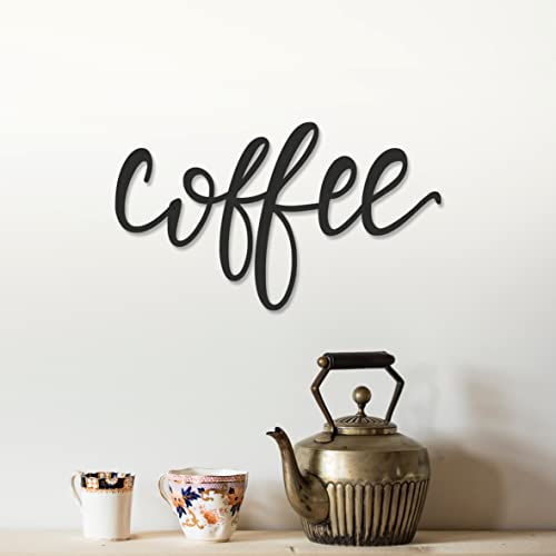 Coffee Metal Signs for Kitchen Coffee Corner Decor Black, 13.70' x 7.90'