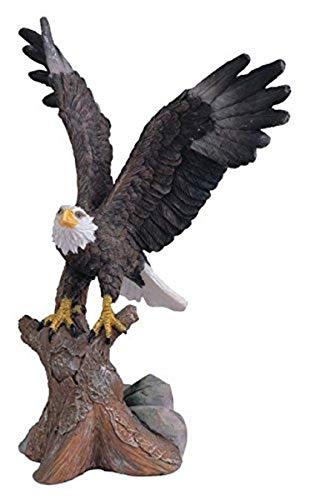 Brown & White Bald Eagle Soaring from Tree Figurine, 6.75"