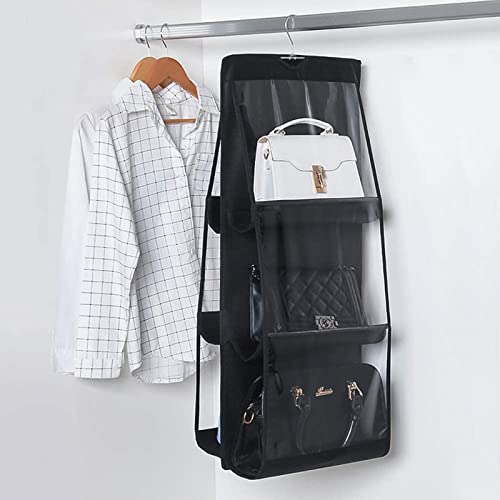 2 Pcs 6 Pockets Hanging Purse Handbag Organizer