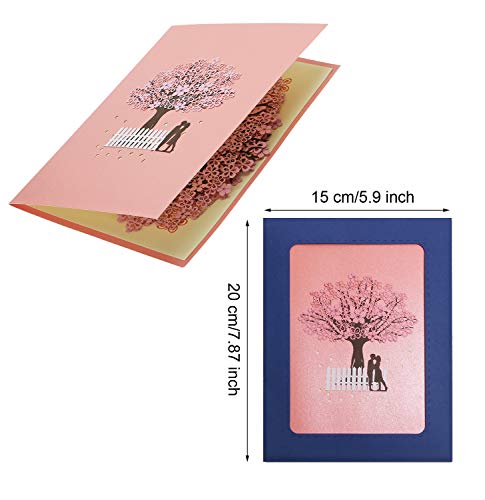 Handmade Cherry Blossom Card Pop Up 3D Flower Card Romantic Love Letter Card