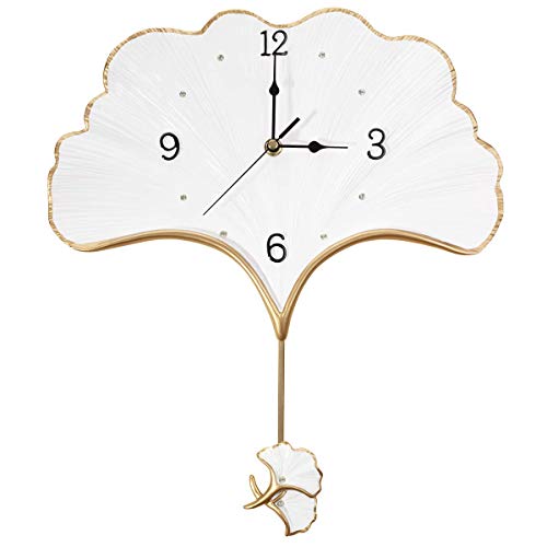 Elegant Wall Clock w/ Pendulum Battery Operated Non Ticking