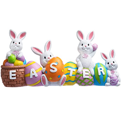 Easter Bunny Eggs Figurine for Home Decor