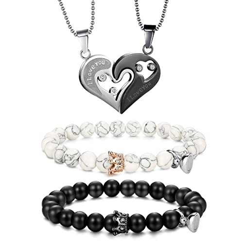 4Pcs Magnetic Couples Beads Bracelet & Necklace