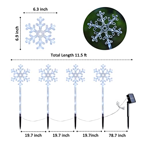 Set of 4 Christmas Pathway Lights- Solar Powered Pre-lit 40 LEDs