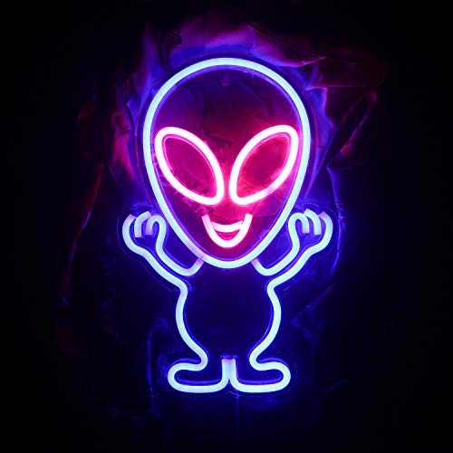 LED Alien Neon Signs (15.7"x10") w/ USB Operated Wall Decor