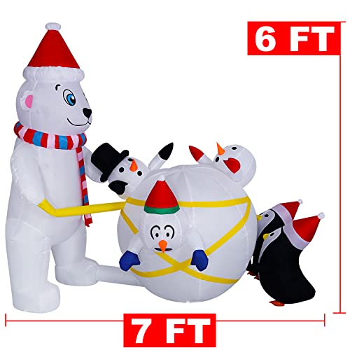 6FT Christmas Inflatables Outdoor Decorations w/ Built in LEDs