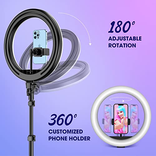 12" RGB Light w/ 63" Tripod Stand, 3 CCT Mode & 39 Color Mode Selfie Ring Light