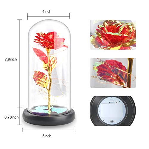 I Love You Mom Galaxy Roses Gifts in Glass Dome for Mothers Day/Birthday