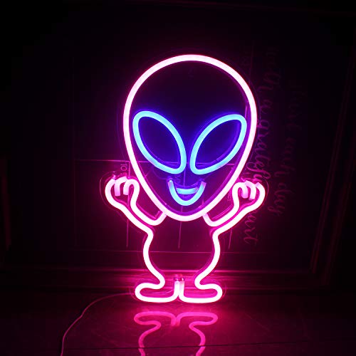 LED Alien Neon Signs (15.7"x10") w/ USB Operated Wall Decor