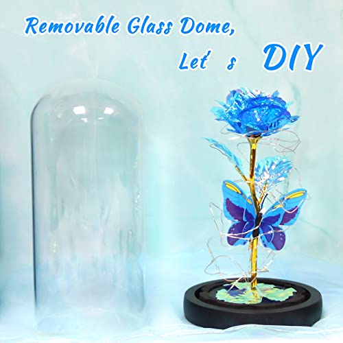 I Love You Mom Galaxy Roses Gifts in Glass Dome for Mothers Day/Birthday