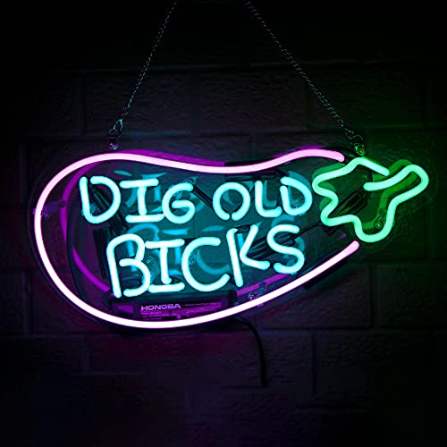 Dig Old Bicks Real Glass Neon Signs for Wall Decor