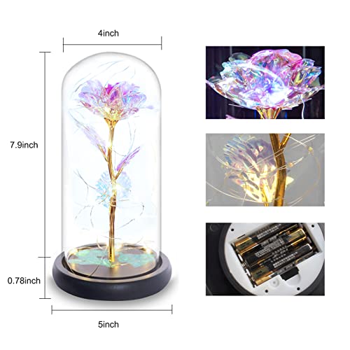 I Love You Mom Galaxy Roses Gifts in Glass Dome for Mothers Day/Birthday