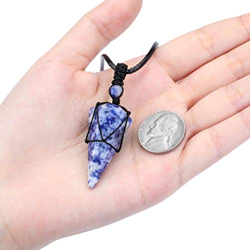 Healing Crystal GemStone Pointed Pendant Necklaces for Men/Women