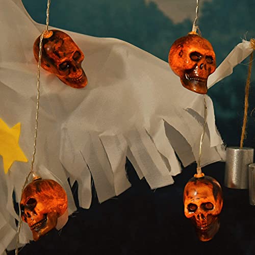 Halloween Skull  String Lights, Battery Operated 8 Mode