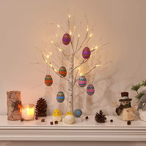 LED Easter Birch Tree Lights w/ Eggs Battery Powered