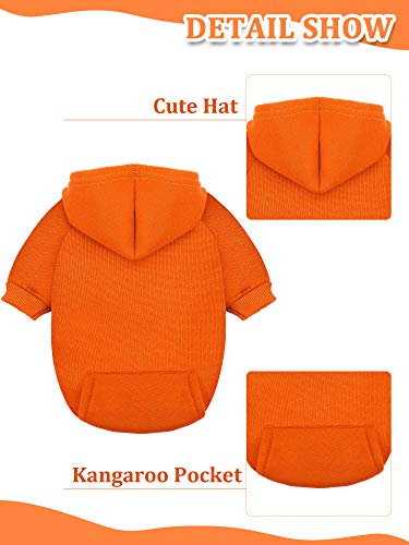 6 Pieces Dog Hoodie s Sweaters w/ Hat, Pet Winter Clothes for Small Dogs Chihuahua