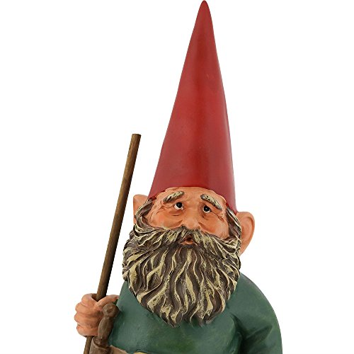 Garden Gnome Woody Jr. The Classic Lawn Statue, 13.5 Inch