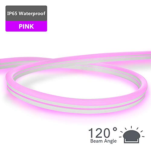 Neon LED Strip Light 16.4ft/5m 12V DC 600 LEDs Waterproof Flexible