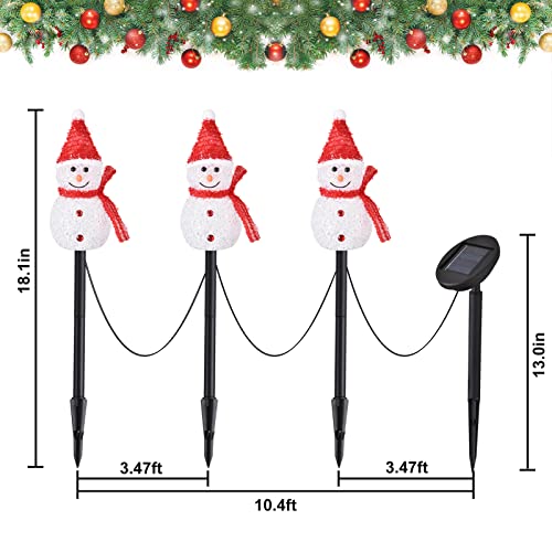 3 Pack Christmas Snowman Solar Pathway Lights