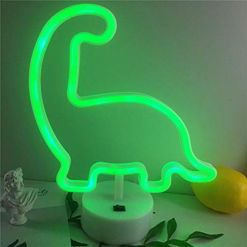 Neon Night Light Dinosaur Shaped w/ Green Lamp USB & Battery Powered