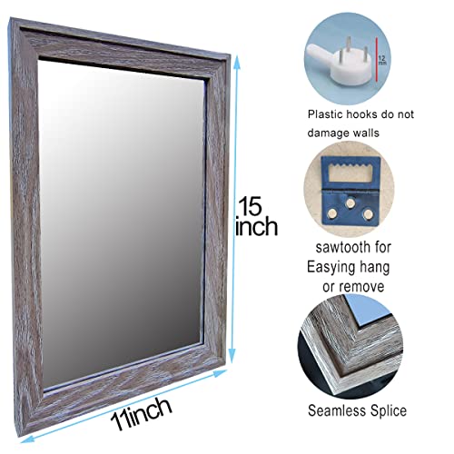2PCS Farmhouse Frame Accent Wall Mirror (11"X15")