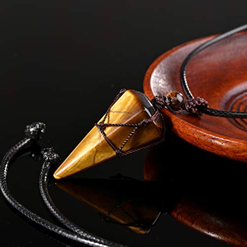 Healing Crystal GemStone Pointed Pendant Necklaces for Men/Women