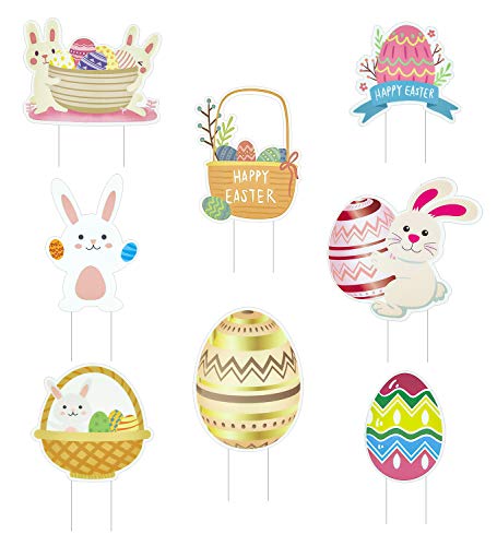 Pack of 8 Easter Yard Signs Decorations