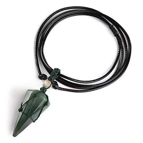 Healing Crystal GemStone Pointed Pendant Necklaces for Men/Women