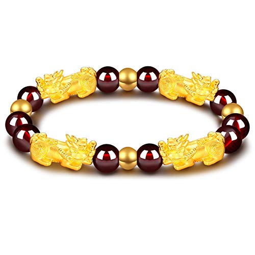 6 Pcs Black Obsidian Feng Shui Pixiu Luck Bracelet for Men/Women