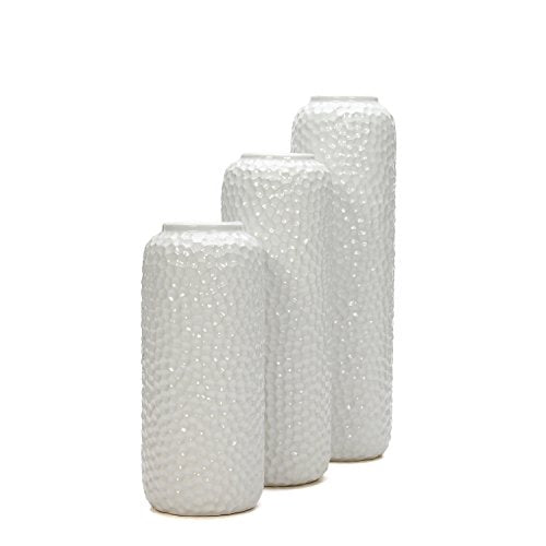 Set of 3 Ceramic Vase -Tall 12 Inch Medium 10 Inch Short 8 Inch High