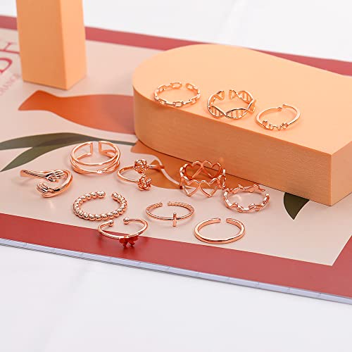 12PCS Adjustable Knuckle Rings for Women