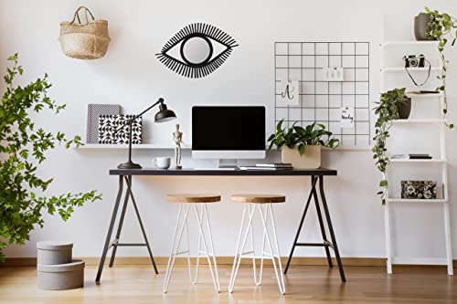 Handmade Black Evil Eye Mirror Wall Decoration. 18" x 12" Bonus Cloth.