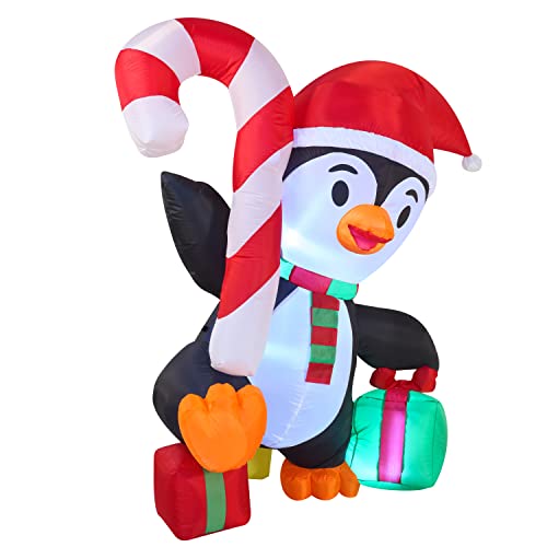 6 FT Inflatable Funny Penguin w/ Build-in LEDs Christmas Decoration