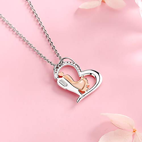 925-Sterling-Silver Love Heart Necklace Gift for Women