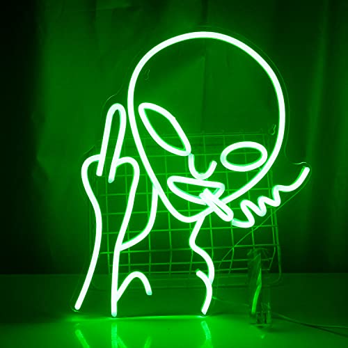 Green Alien Neon Signs LED Light Sign Wall Decoration