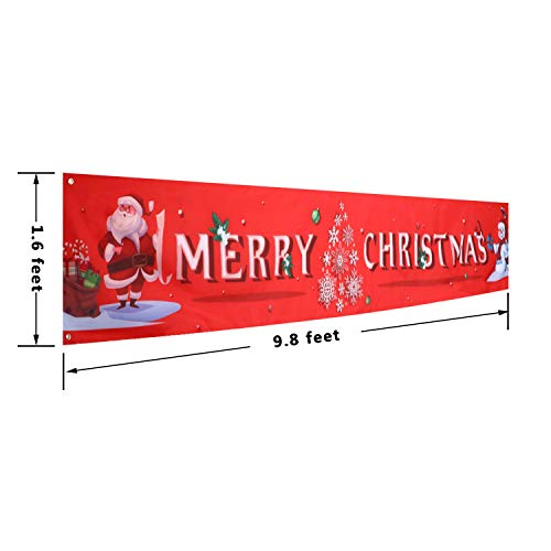 Merry Christmas Banner Sign 9.8 x 1.6