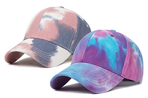 2-Pieces Tie-Dye Baseball-Cap for Women