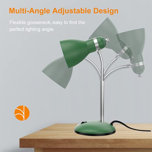 Eye Caring Metal Desk Lamp, Adjustable Goose Neck