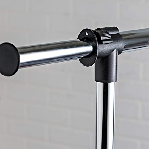 Adjustable Height & Width Rolling Metal Clothes Rack  30 lbs