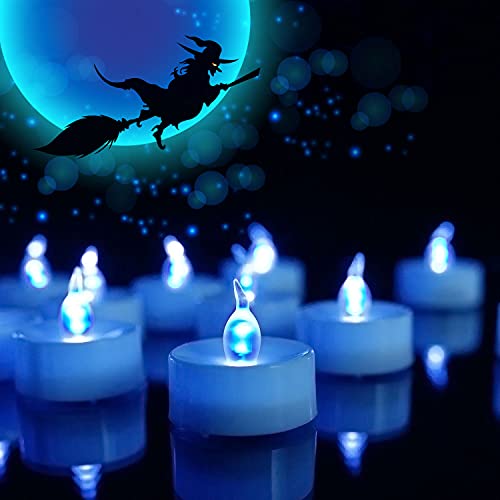 Set of 24 Long-Lasting Battery Operated LED Flameless Tea Light 7-Color Changing Tea Lights with Batteries,