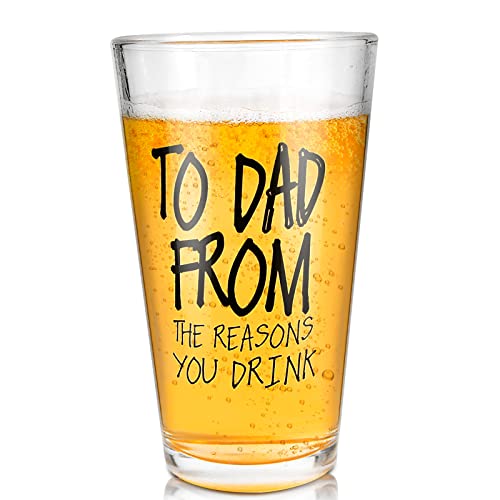 16 OZ Funny Beer Glass for Fathers Day Dad Gifts