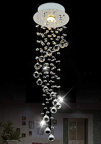 Modern Lighting Raindrop Crystal Chandelier  D7.9" x H29.5"