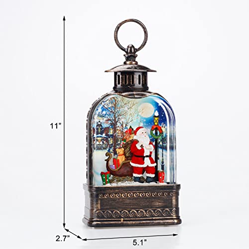 11" Musical Santa Lighted Christmas Snow Globe Decoration