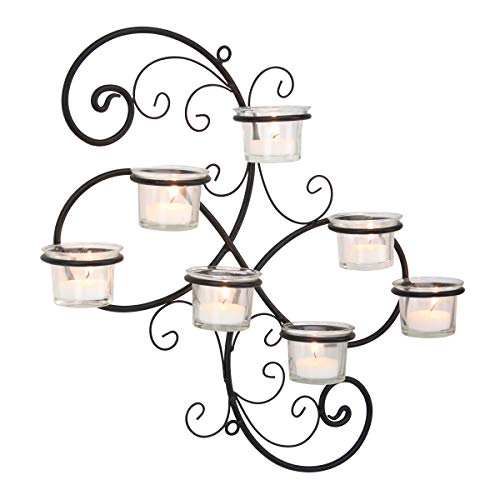 Decorative Black  Tea Light Candle Holder Hanging Wall Scone Decor