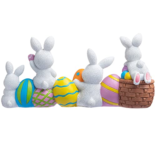 Easter Bunny Eggs Figurine for Home Decor