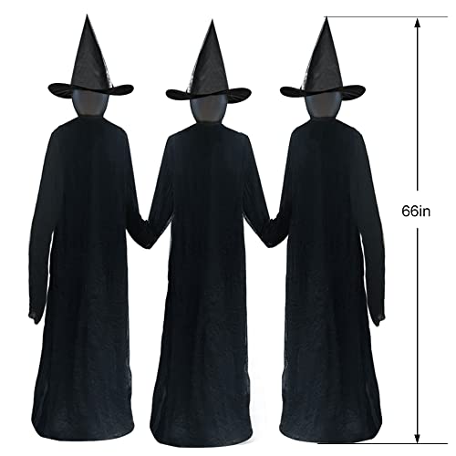 Halloween Decorations Large Light Up Holding Hands Screaming Witches Sound-Activated Sensor