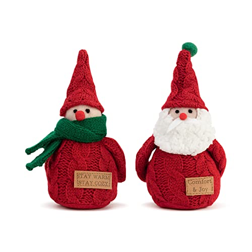 6.5 Inch Gnome Santa and Snowman Christmas Decoration