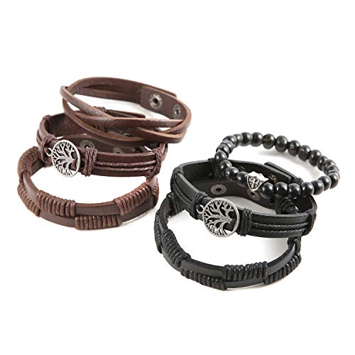 Genuine Leather Tree of life Bracelets for Men /Women