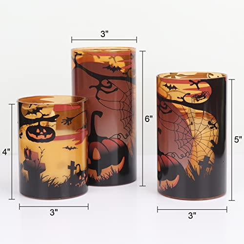 Halloween Flameless Flickering LED Candles with 6-Hour Timer