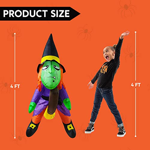 4 FT Tall Halloween Inflatable Witch w/ LED